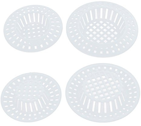 sourcingmap Kitchen Garbage Catcher Drain Mesh Sink Strainer 4 In 1 White