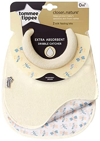 Tommee Tippee Kleckerlätzchen, erhältliche Farben: Rosa, Blau Beige, für Babys ab 0+ Monaten.
