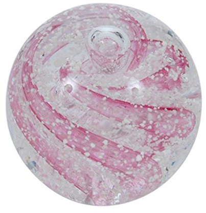 Traumkugel 237 (mittel) rote Spirale, nachtleuchtend 6,5-7cm - Glaskugel, Briefbeschwerer