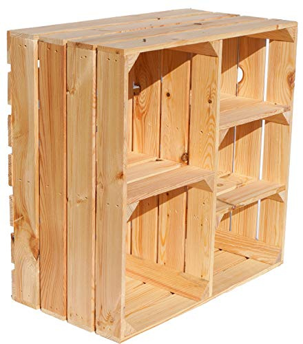Kistenkolli Altes Land großes Obstkistenregal Bertha Natur 55x55x30cm Regakiste Schuhregal Wandregal Kistenregal Aufbewahrungsregal