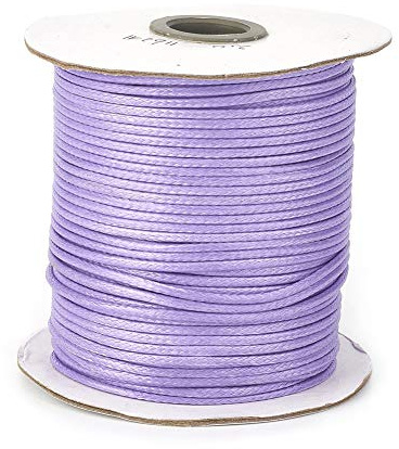 Cheriswelry about 200yards 1mm Korean Polyester Cord Thread Beading String Rope with Spool for Jewellery Crafts Making Macrame, Lilac