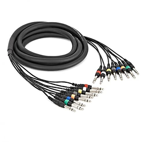 gear4music Cavo multicore 8 Way Jack - Jack Audio Loom - 3m