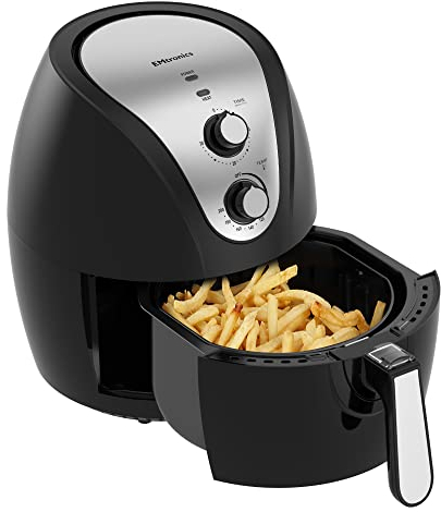 EMtronics EMAF45L Family Size Air Fryer 4.5 Litre for Oil Free & Low Fat Healthy Cooking, 30-Minute Timer - Black