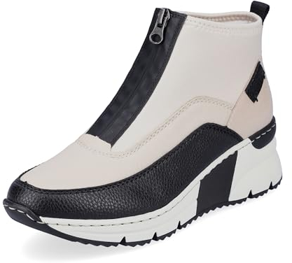 Rieker Ladies Casual Sporty Ankle Boots N6352-60 - Beige Combination Textile - UK Size 6 - EU Size 39 - US Size 8