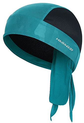 HASAGEI Sport Bandana Cap, biker Bandana Cap, huvudduk män kvinnor, sommarmössa cykelmössa, elasticitet andas svettavledande, snabbtorkande huvudbonad, Aquamarine, one size