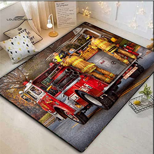 Feuerwehr Teppich Bodenmatte Teppich Wohnzimmer Teppich Schlafzimmer Teppich Home Anti-Rutsch-Teppich Fußmatte 160 * 230cm
