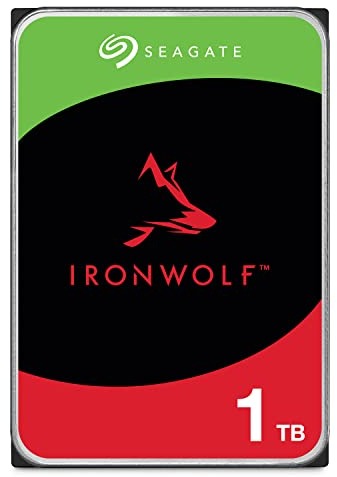 Seagate IronWolf, 1 TB, Disk Interno NAS, SATA da 6 Gbit/s, CMR 3,5, 5400 giri/min, cache 64 MB, NAS RAID, 3 anni Rescue Services, Imballaggio Senza Frustrazioni (ST1000VNZ08)