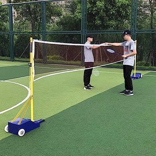 ZAQYCM Tennisnetz Badminton Netz Volleyballnetz Tennisnetz Für Die Auffahrt Auf Rädern, Freistehendes Badminton-Set Für Hinterhöfe, Strand & Familienspiele Im Freien Mit Nylon-Netzen Für Kinder