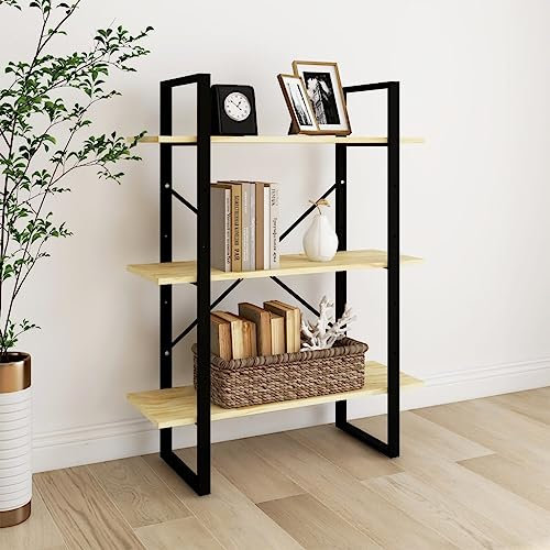 Annlera Bücherregal 3 Fächer 80x30x105 cm Massivholz Kiefer Stufenregal Bücherregal Holz Küchenregal Kinderregal Büromöbel Regal Schlafzimmer Büro-bücherregale Modernen und Industriellen Look
