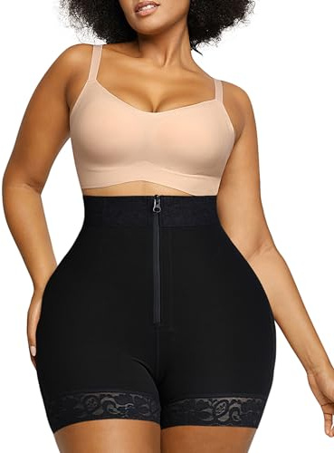 SHAPELLX Shapewear Tummy Control Fajas Colombianas Moldeadoras Butt Lifting Shapewear Shorts For Women (Black,Large)