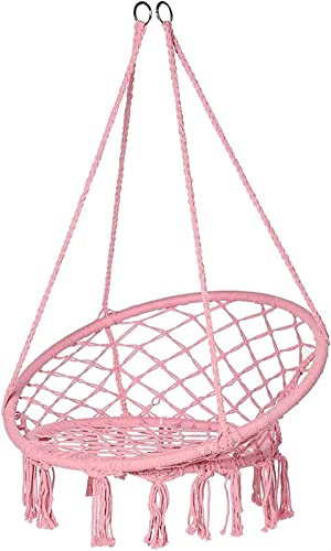 CIRONI Altalene Amaca Sedia Nappe con Frange Squisita Sedia sospesa Rotonda da Sogno Sedie a Dondolo in macramè in Corda di Cotone