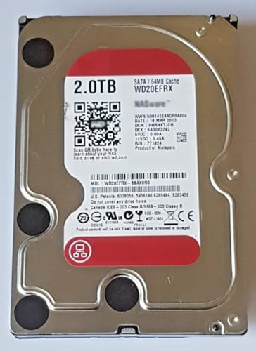 Disco duro SATA de 2 TB WD20EFRX-68AX9N0 NAS 5400 rpm, 64 MB, disco duro de 3,5 pulgadas