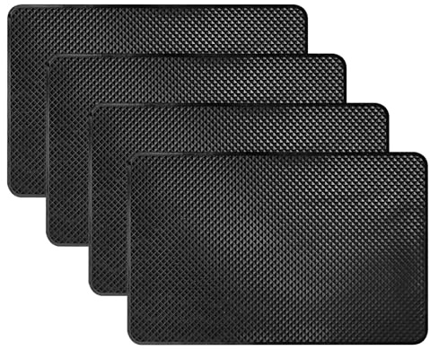 Greyoe 4 Stück Universal Antirutschmatte Auto Antirutschmatte Auto Armaturenbrett Anti Rutsch Matte Rutschmatte Pads Silikon Fixierkissen Wird für Handy Sonnenbrille Schlüssel-19 x 12 cm