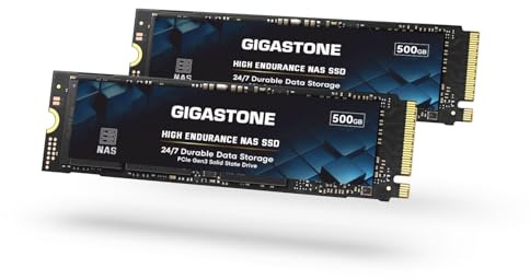 Gigastone SSD SSD de 500 GB M.2 NAS SSD 24/7 de alta resistencia para almacenamiento conectado a la red, centro de datos empresarial, nube personal, PCIe 3.0 NVMe NAS, unidad interna de estado sólido