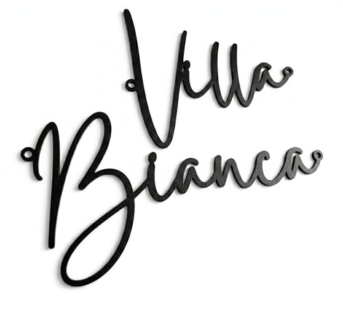 Nom de la Villa Personnalisé, Mots en Métal Découpés au Laser, Plaque en Métal pour Décoration Murale, Façade d'une Maison, Plaque de Signe Mural, Panneau de Porte, Signalétique