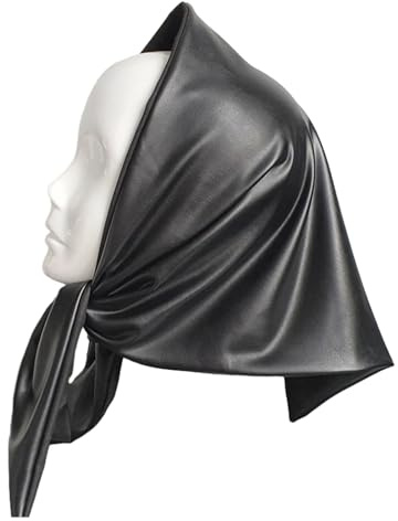 LUCKGONI Womens Warm Long Shawl Winter Wraps Large Scarves Faux Leather Triangle Scarf Bandana Head Cover Kerchief