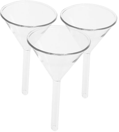 VILLFUL Wissenschaftlicher Einfülltrichter Aus Glas Labortrichter Set 3 Stück Mit Breiter Öffnung Für Präzises Filtern Und Ausgießen Von Flüssigkeiten Im Labor Und Industrie 4.33X2.40X2.40In