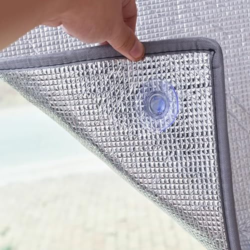 KDDFN Aluminiumfolie Reflektierende Fensterfolie,Sonnenschutzfolie für Zuhause,Blendenschutz Tönungsfolie,Wärmereflektierende Isolierfolie für Büros,für Glasfenster und Türen (140x260cm/55 x102)