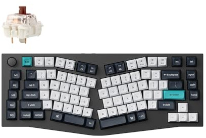 Keychron Q10 Max Kabellose Mechanische Tastatur, QMK/VIA programmierbarer Knopf, 2.4 GHz/Bluetooth/Kabel, RGB LED, Aluminium Ergonomisch für Mac Windows, Gateron Brown Switch - Schwarz