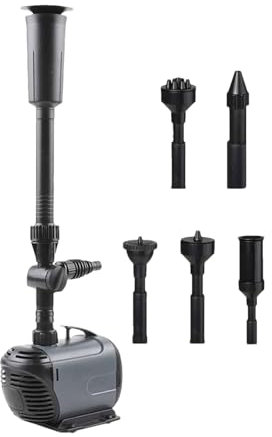 Tauchpumpe für Teich - Aquarium Tauchpumpe mit 3 Düsen Edelstahl Aquarium Teichpumpe Set Gartenteich Wasserfall Helfer