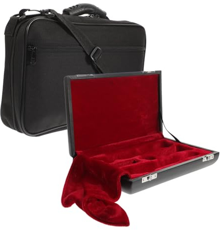 BESTonZON Oboentasche aus Pu Leder mit Inneneinteilung und Robuster Schwarzer Canvas Tragetasche für Praktische Aufbewahrung und Transport der Oboe