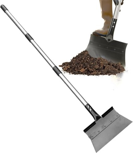 Multifunktionale Schneeschaufel für die Reinigung von Schnee, flache Schaufel für den Rand, flache Schneeschaufel – robuster Schneeschaber für den Hof | Schneeschaber mit verstellbarem Griff, Schnee