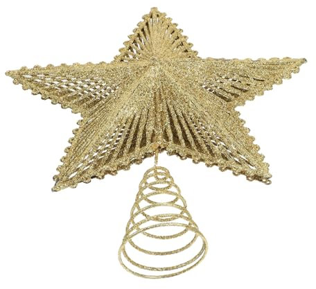 KITANDOVE 1pezzi Puntale Per Albero Di Natale Glitter Con Design Stella Decorazione Natalizia Elegante e Luminoso Per Feste e Addobbi Festivi Adatto Diverse Di Alberi Di Natale