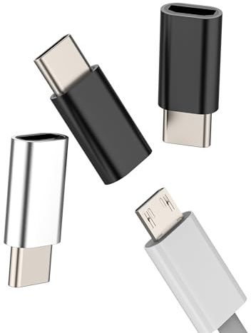 Adaptador USB C Macho Micro USB Hembra (Paquete de 3) Adaptador de Puerto Tipo C para iPhone 15 16 Pro MAX para iPad Compatible con Samsung Cable de Carga Convertidor Conector de Carga Extensión de