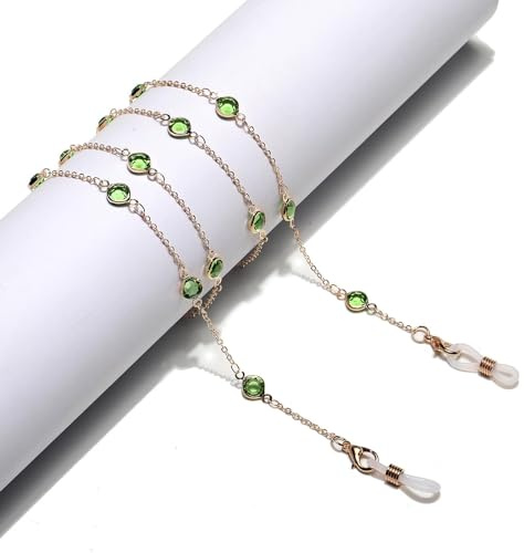 AAIXXIZAO Brillenkette Handgefertigte Brillenkette Personalisiertes Und Modisches Brillenseil Brillenzubehör Maskenseil Grün