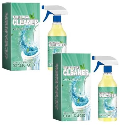 WC Reiniger Total Hygienische Frische Badreiniger Hochkonzentrierter Oxalsäure-Toilettenreiniger, gegen Kalk & Schmutz, Sprühflasche, Kalkentferner 100 ml, Formel-Reiniger-Spray (2pcs, 7.6x5.8x12cm)