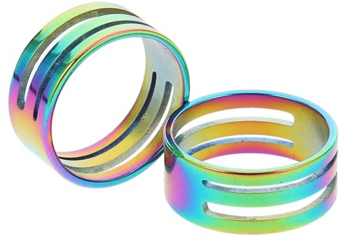 Anillos de Salto de Acero Inoxidable 2piezas, Circulares, 4 Ranuras