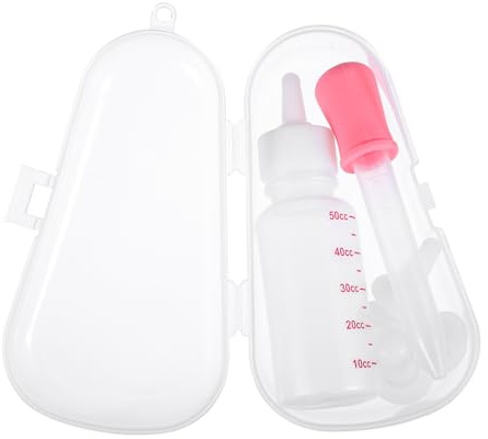 BUGUUYO Pet Pacifier Bottle and Puppy Feeding Dropper Set, Safe Food-grade Plastic, 120ml Capacity, Pink Color, Suitable for Newborn Kittens and Puppies, for Pet Breeding and Feeding