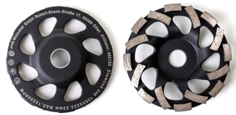Weischer ® Diamant Topfscheibe Durchmesser 125 mm I Schleiftopf Schleifteller I Beton Estrich I Bohrung 22,23 mm