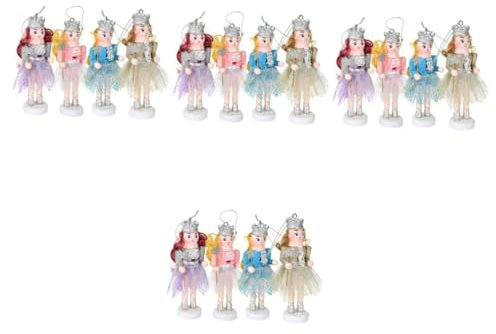 Gatuida 16piezas Colgante De Madera Nutcracker Decoración Navideña para Árbol De Navidad Muñeco De Nutcracker Colgante De Madera para El