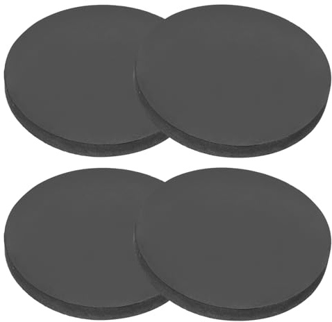 PATIKIL 75mm Almohadillas de Antivibración, 4pcs Amortiguadores de Goma Junta Redonda Antideslizante Antiarañazos Soporte Plano Sólido de Pie para Lavadora Aire Acondicionado, 8mm Grosor
