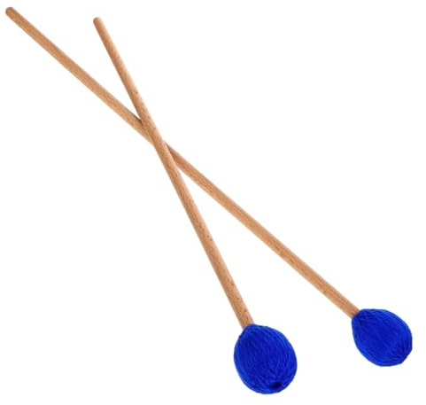 Abaodam Blaue Marimba Schlägel mit Garnkopf und Ahorngriff Synthetisches Material Haptik und Starke Zähigkeit für Xylophon und Bass Percussion Instrumente