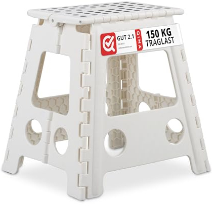 Relaxdays Klapphocker faltbar, Camping Hocker, großer Badhocker, bis 150 kg, Kunststoff, HBT: 39 x 39 x 32 cm, Farbwahl