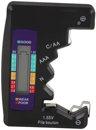 Mikinona Tester Batterie Portatile Digitale per Pile Aaa Aa Strumento Affidabile per Controllo Funzionamento Facilita Utilizzo e Accuratezza