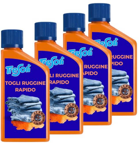 Tresorì Togli Ruggine Rapido per Tessuti, 4 x 50ml (200ml)