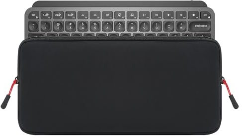 Geekria resefodral för tangentbord, kompatibelt med Logitech MX Keys Mini/Pebble Keys 2 K380s / Keys-to-GO 2, Apple Magic Keyboard MXCL3LL/A, MXCK3LL/A, Keychron B1 Pro (svart)