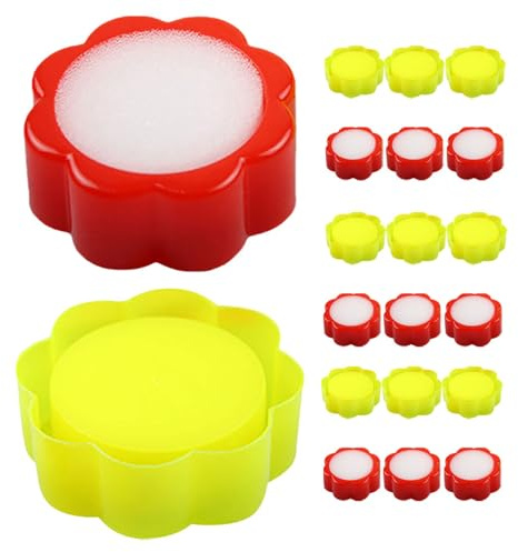 Milisten 24pcs Finger Moistener Sponge Wetting Pads for Cash Counting, Office Fingertip Dampers in Red and Yellow, Sponge Wet Hand Device for Teller and Clerk Use