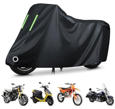 Funda Moto para Zontes X 350 X1|Funda para Motocicleta para Exteriores(Sol,Nieve,Lluvia y Polvo)|con Orificios para candado antirrobo, Hebillas antiviento y Franjas Reflectantes