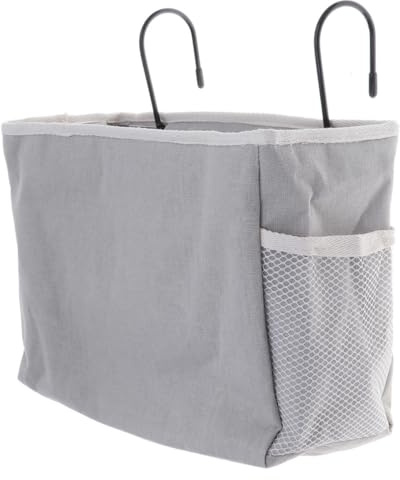 DIYEAH Bolsa de Almacenamiento Colgante de Tela Canvas con Compartimentos, Gran Capacidad y Fijación Estable para Cama o Sofá Junto Mesita de Noche