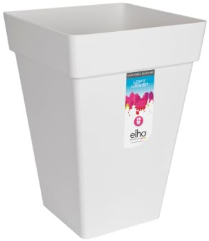Elho Loft Urban Carré Haut 30cm Pot de Fleur - Blanc | L 29.3 x W 29.3 x H 41.3 cm | Convient à une Utilisation Extérieure