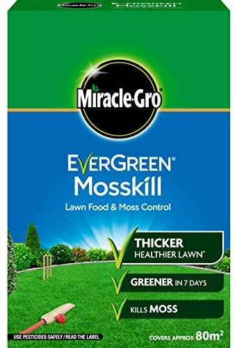 Miracle-Gro EverGreen Mosskill Lawn Food and Moss Control, 2.8kg, 80 m2, Brown