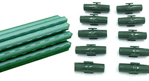 GardenSkill Garden Plant Stakes - Plastic-Coated Metal Plant Supports for Vegetables Flowers Fruit (11mm dia x 1.8m, Pack 20)
