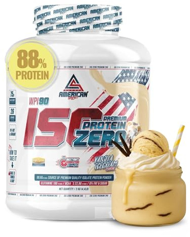 AS American Suplement | Proteina Isolada Zero 2kg | 0% Azúcares y 0% Grasa | Proteina Whey Isolate | Iso Whey Zero | Proteinas Isolate | Aumenta Músculo Sin Grasa | Bajo en Carbohidratos | Vainilla