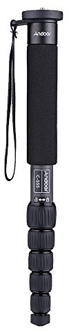 Andoer Einbeinstativ carbon 155cm, Monopod Kamera Stativ mit Tragetasche für Canon Nikon Sony A7 Pentax Camcorder Video Stuido Fotografie, Max 10kg / 22Lbs