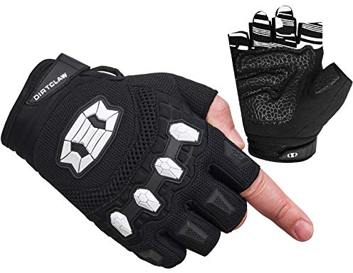 Seibertron Dirtclaw Unisex BMX MX ATV MTB Straßenrennen Mountainbike Fahrrad Radfahren Off-Road/Dirt Bike Gel Padded Anti-Slip Palm Fingerlose Handschuhe für Motorrad Motocross Sport Schwarz L