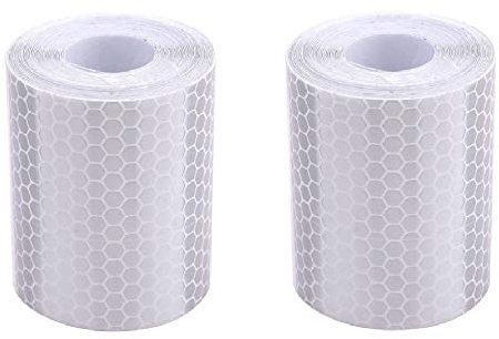 BigTron Bande Réfléchissante, Haute intensité Ruban Réfléchissant Adhésif-Auto Imperméabiliser Sécurité à Marquer 50mm x 3M 2 Rouleaux Blanc Argenté